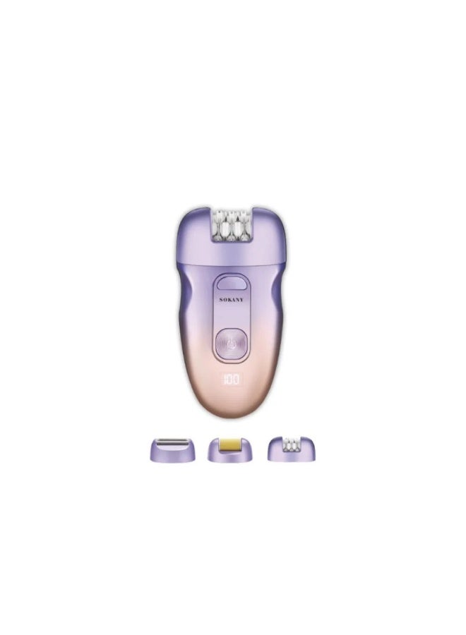 Sokany 3-in-1 Digital Ladies Epilator & Shaver Kit, LED Battery Display, Rechargeable, Model SK-17006 - Image 1